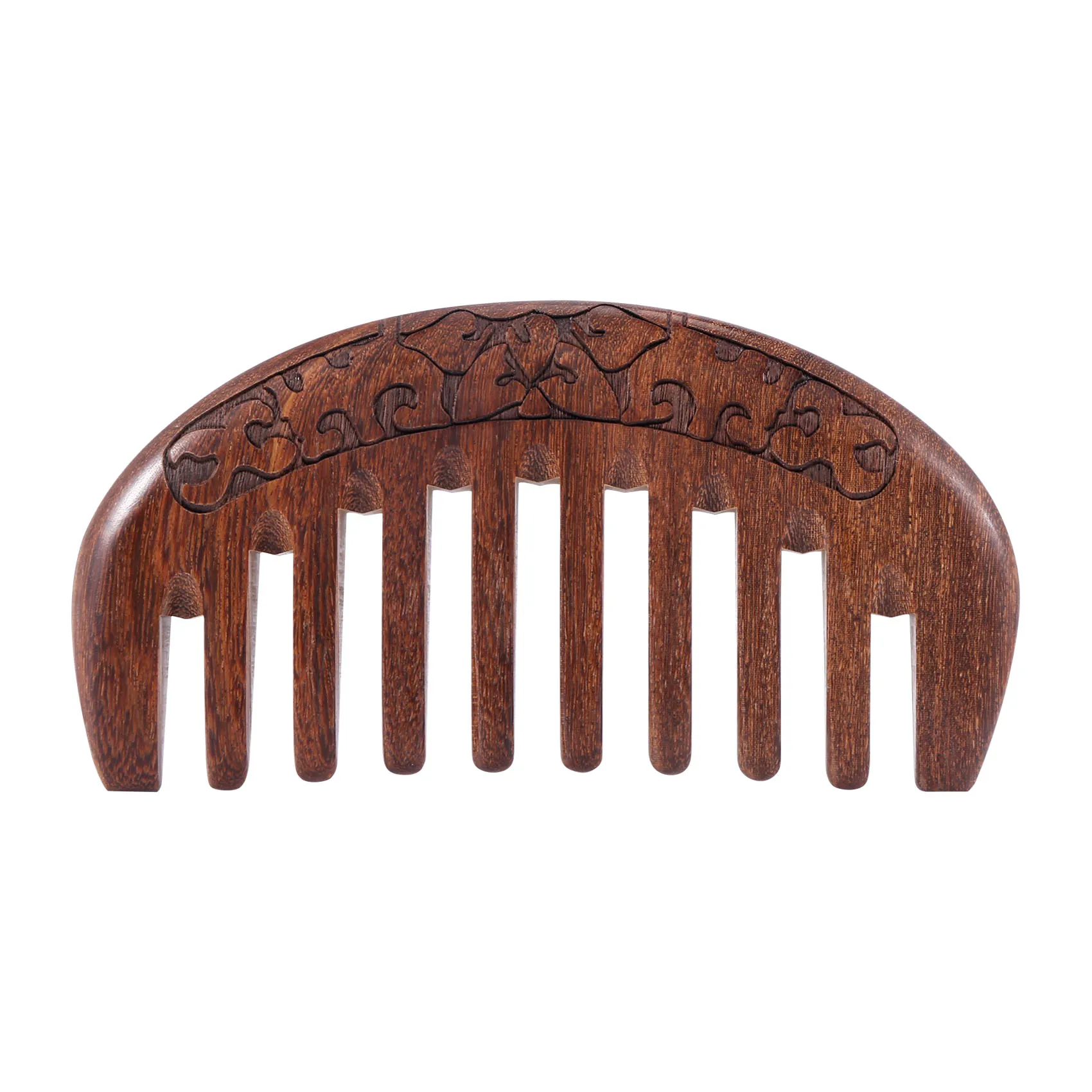 Wood Comb Wooden hair comb Natural Comb-Anti Static Massage through the comb (Flower-Wide tooth)