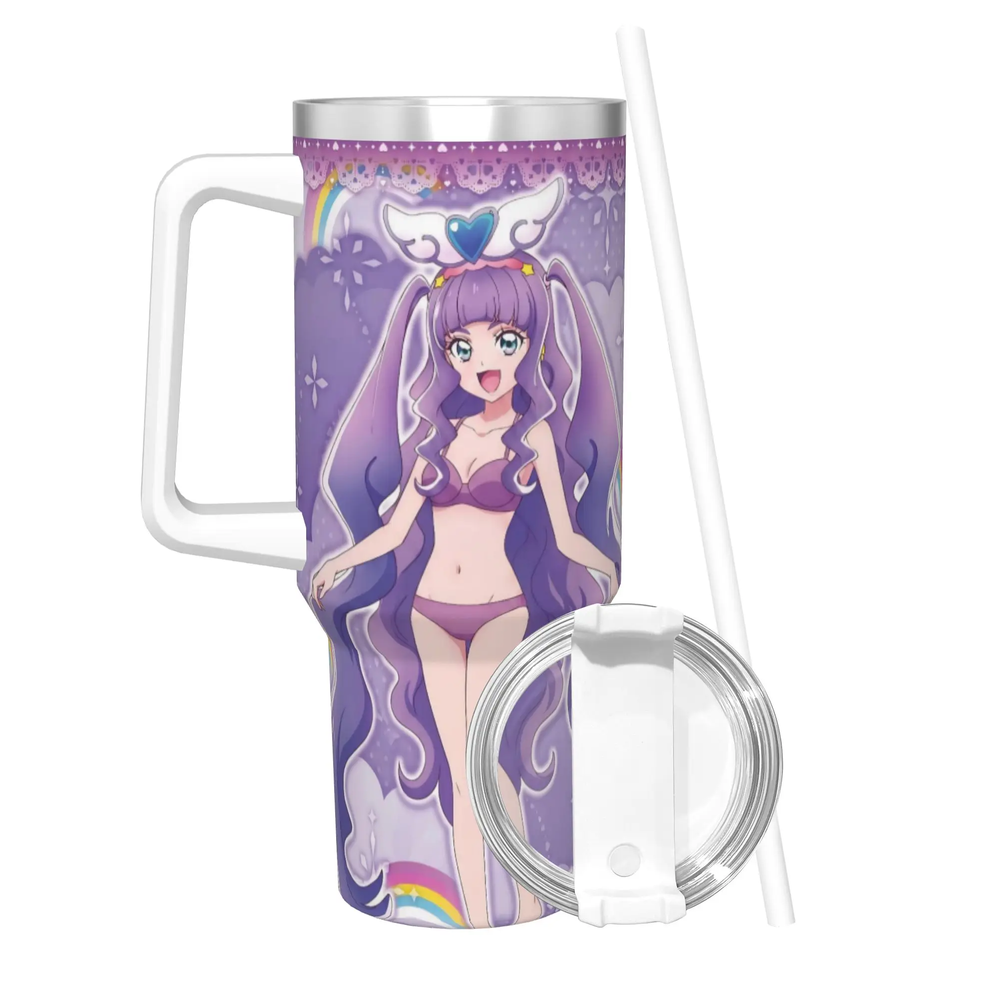 Soaring Sky Pretty Cure Tumbler 40oz Stainless Steel Double Wall Vacuum Insulated  Tumblers Mug With Straw