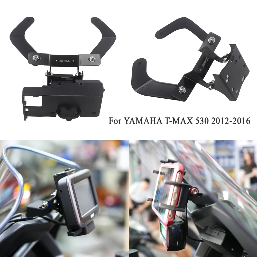 

For YAMAHA TMAX 530 T-MAX 530 2012-2016 Windscren Bracket Mount Smartphone GPS Holder