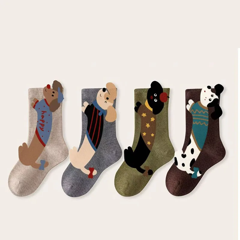 

Dachshund Dog Kids Socks Thickened Thermal Long Socks for Boys and Girls Winter Warm Socks