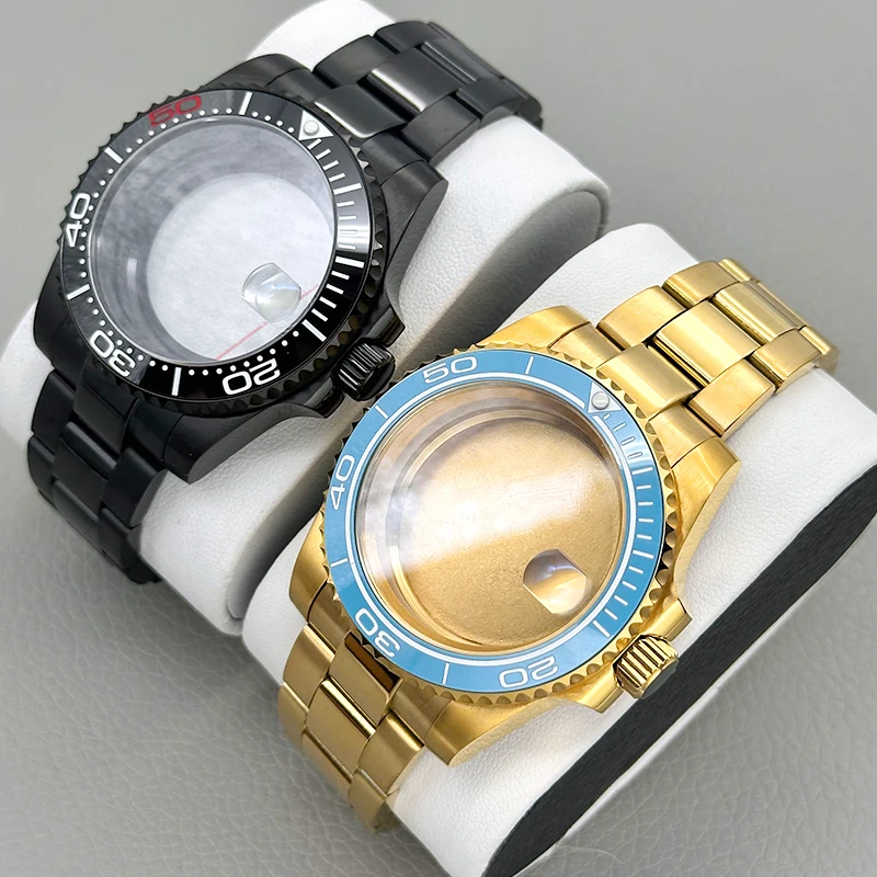 

Mod 40MM NH35 NH36 Case SUB Watch Case and Strap Set Fit For 7S26 NH35 NH36 Movement Sapphire Crystal Glass Men Diving Case