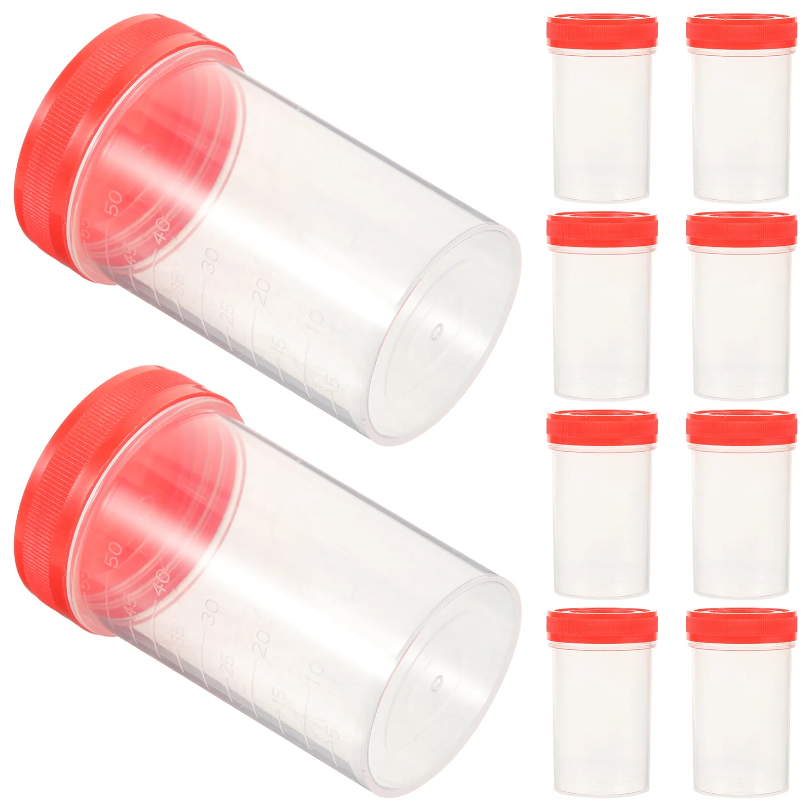 20Pcs Practical Plastic Specimen Cup Urine Container 60ml EO without Laboratory Medical Use (Random Color)