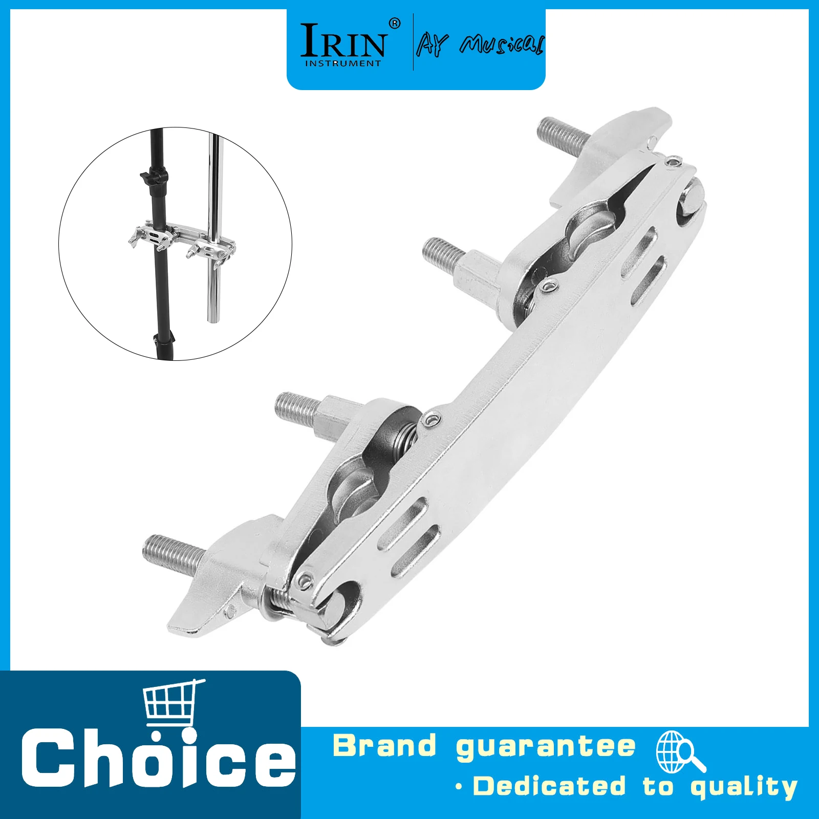 MD209 Dual-direction Drum Extension Clamp Solid Alloy Flexible Installation Percussion Parts Cymbal Holders for Drum Accessories