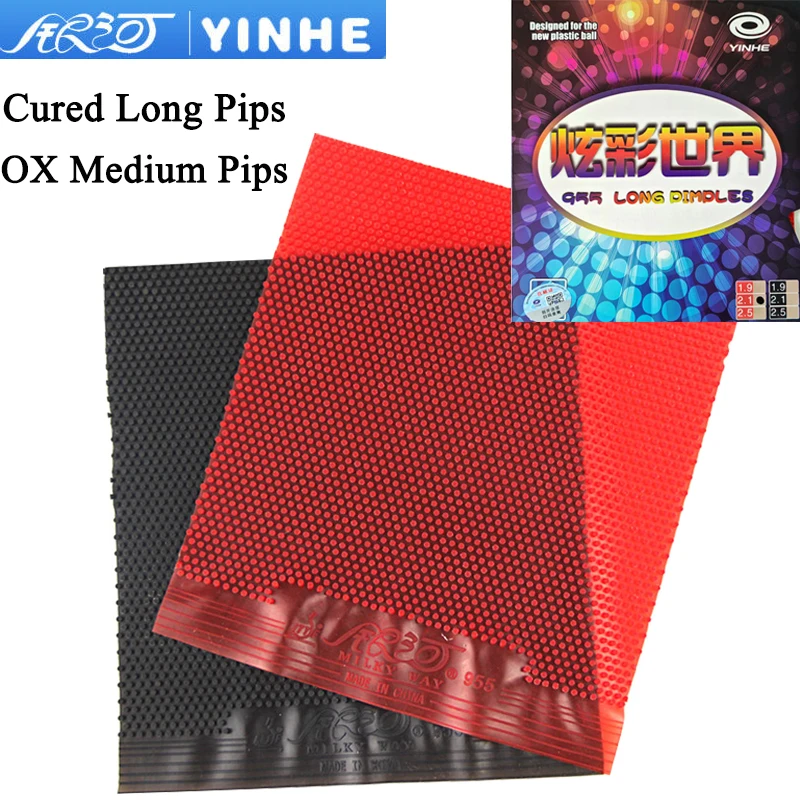 YINHE Cured Long Pips Colorful World Table Tennis Rubber OX Medium Particles Durable Weird Ping Pong Rubber for Attack Style