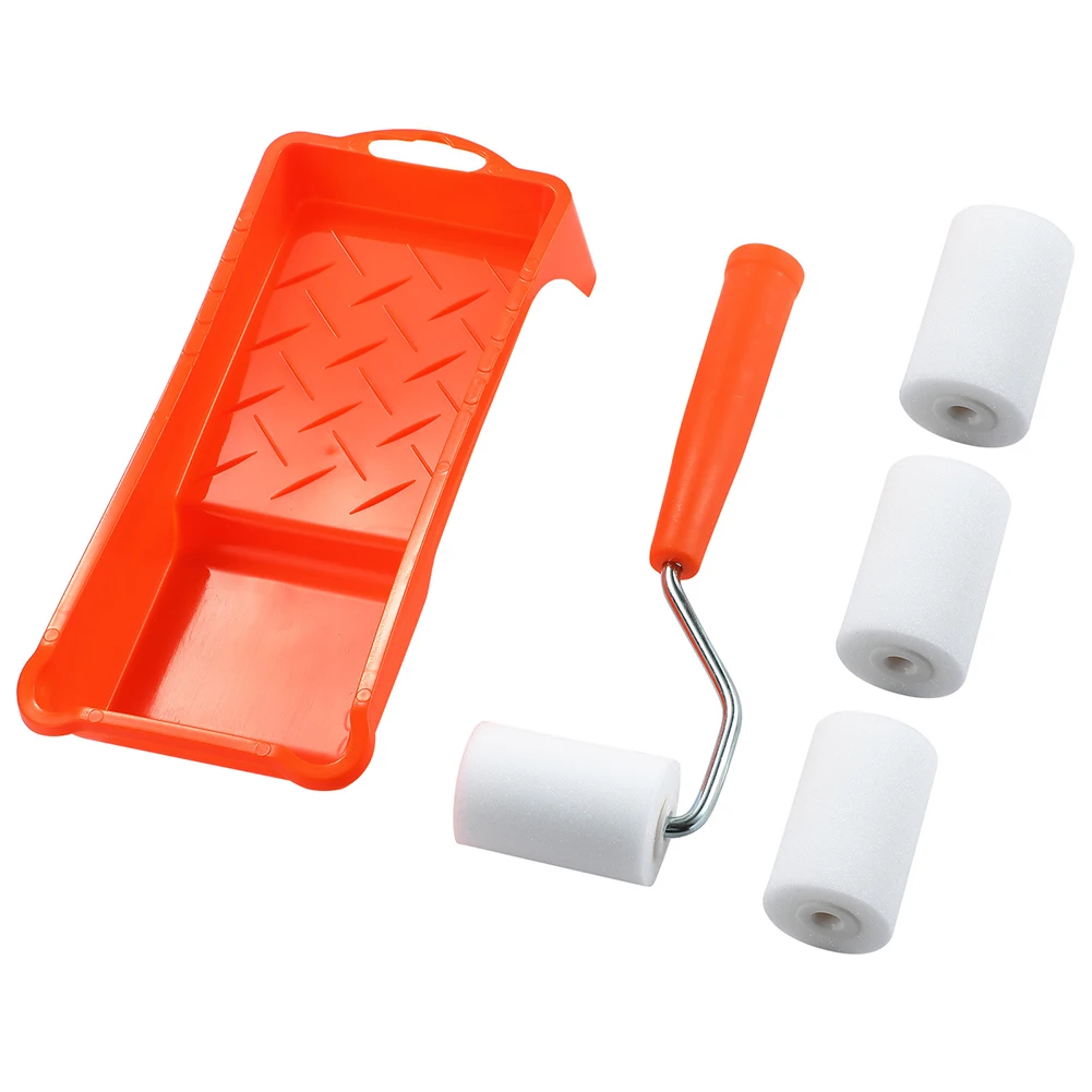 2 Inch Small Paint Roller Kit High-Density Foam Paint Roller  Paint Tray Liner Home Wall DIY Painting Professional Repair Tools