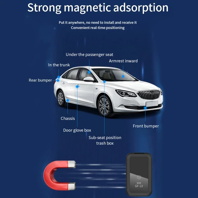 GF-22 Car Tracker Device Strong Magnetic Automatic Alarm Motorcycle Car Mini GPS Trackers Voice Control Anti-Lost Device Locator