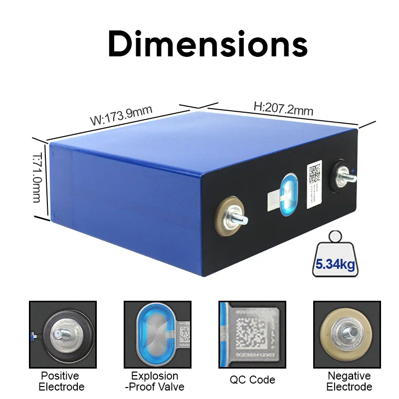 CATL 280AH LiFePO4 Battery for 10KW 15KW 3.2V 3.65V LFP 300AH Rechargeable Batteries Solar Energy Home System 12V 24V 36V 48V