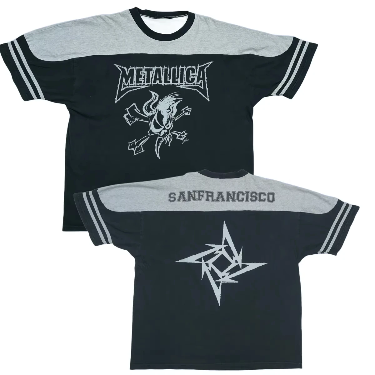 2026-27 Neues Metallica Rockband 3D-Druck Fußballtrikot Y2K Übergroße Familienkleidung T-Shirt Tägliches Training Street-Style-Outfit – Detail 4