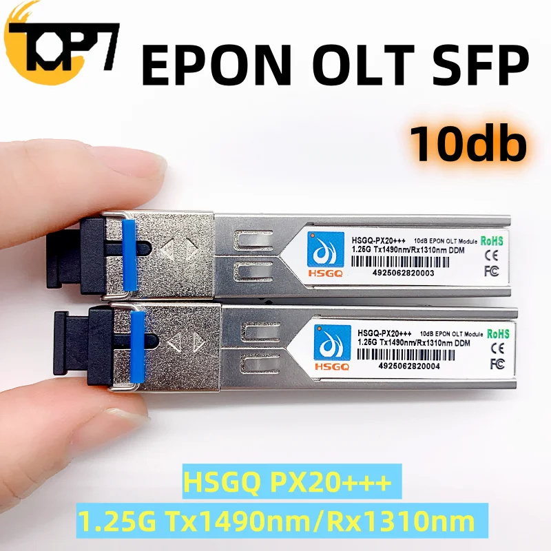 

10dB SFP Module EPON OLT SFP PX20+++ 10db HSGQ Optical Module1.25G Tx1490/Rx1310nm EPON OLT SFP Module Transceiver SC Connector