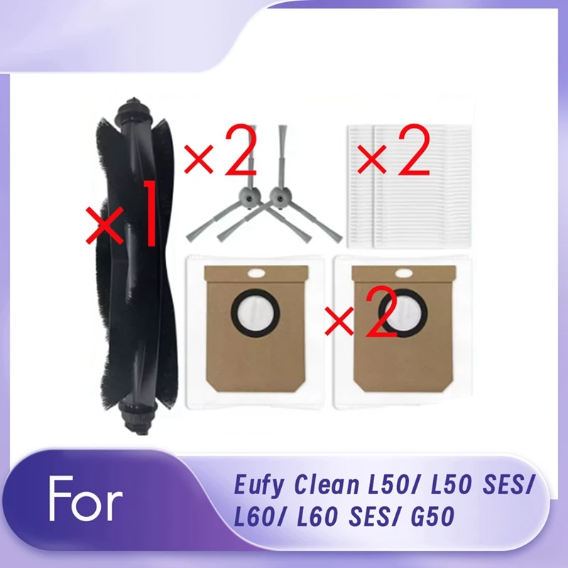 SANQ для Eufy Clean L50/ L50 SES/ L60/ L60 SES/ G50, аксессуары для пылесоса, щетка, фильтр, мешок для пыли, тканевый чехол, комплект