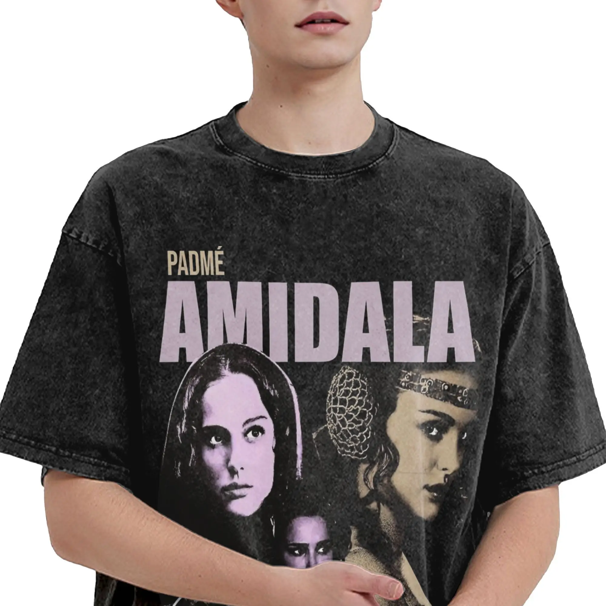 غسلها تي شيرت بادمي أميدالا الهيب هوب خمر تي شيرت كبير الحجم الشارع الشهير قصيرة الأكمام الصيف بلايز تيز الرجال النساء #4