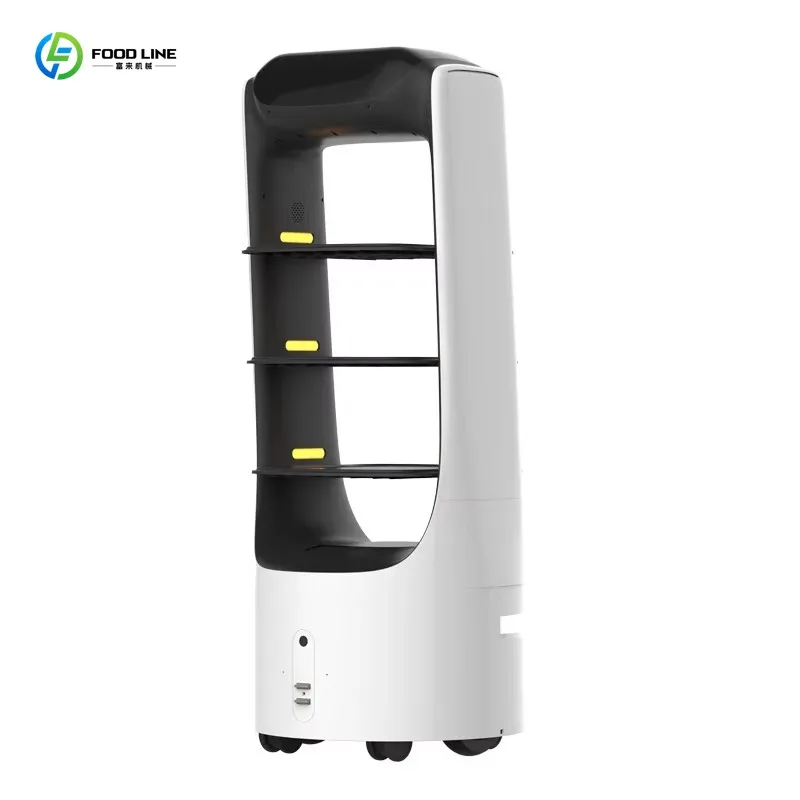 Customized Multi Tray Food Delivery Robot Intelligent Navigation Obstacle Avoidance 10kg Loading For Restaurant Use