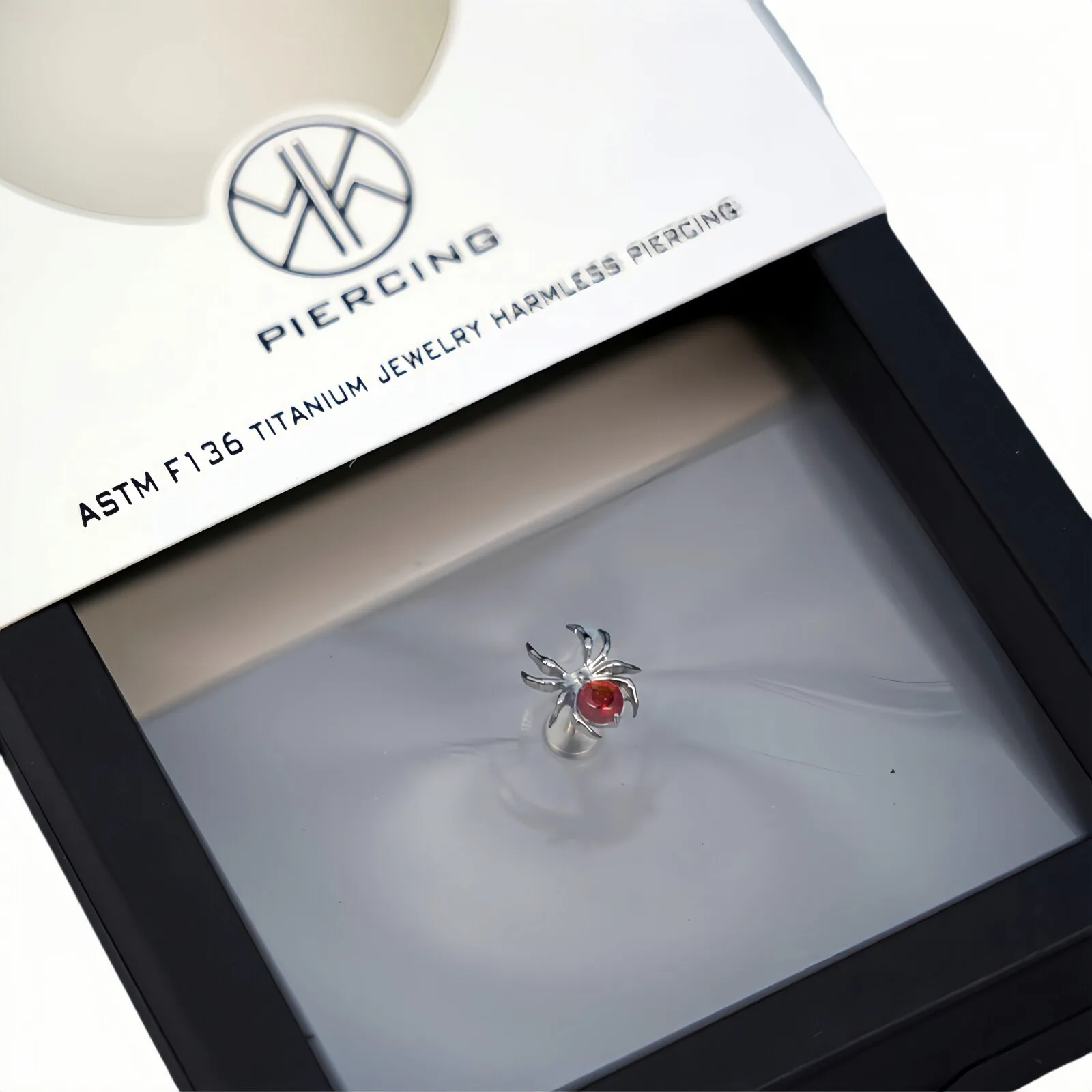 16 جرام ASTM F136 قضيب تيتانيوم أوبال العنكبوت الغضروف أقراط الحيوان العنكبوت اللولب الزنمة الفص مسمار هالوين ثقب المجوهرات