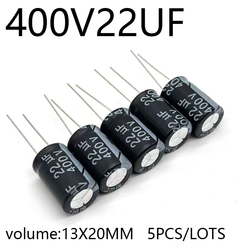 5pcs/lots 400V22UF 13*20MM High Frequency Low Impedance Aluminum Electrolytic Capacitor 400V22UF