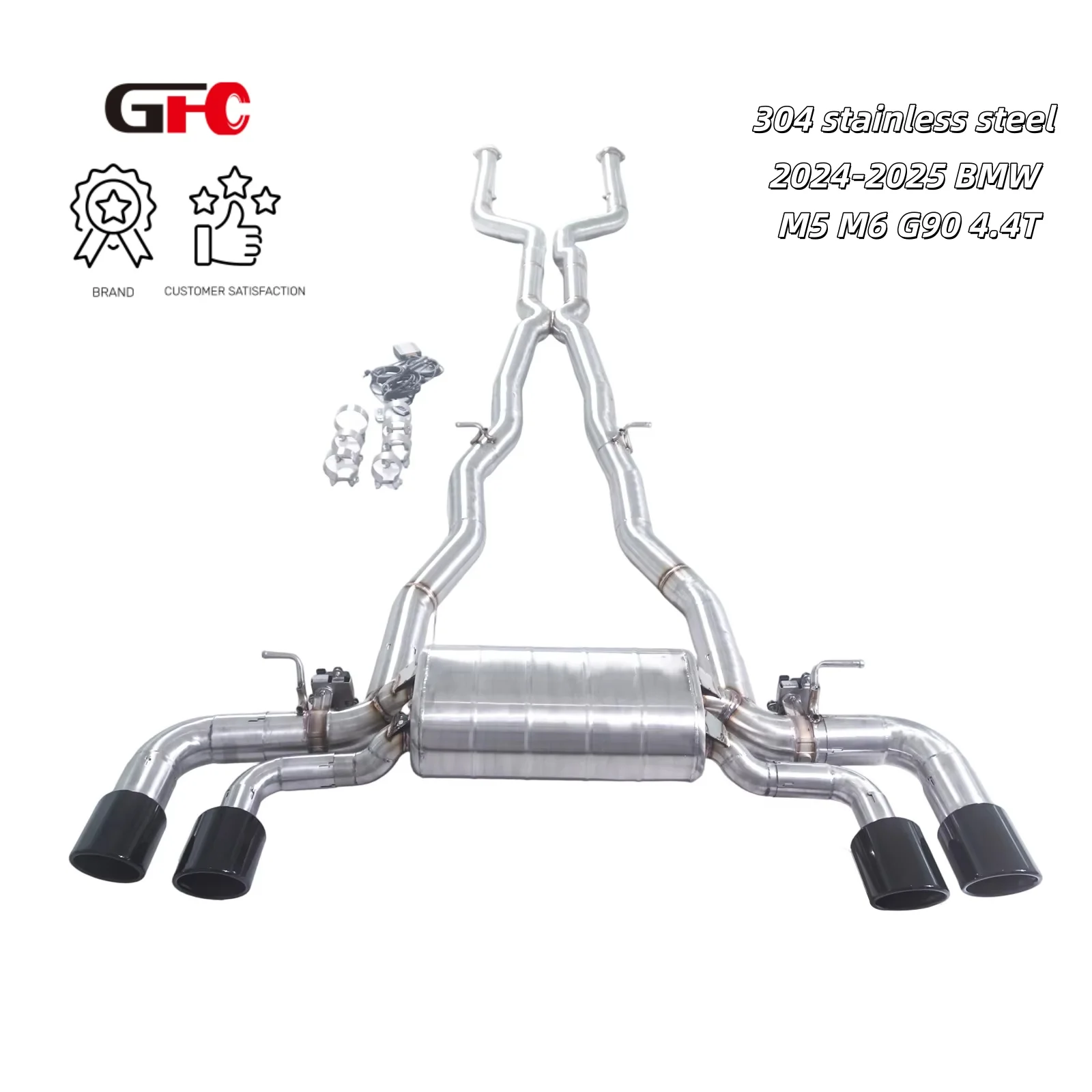

GFC catback SUS304 high-performance exhaust system, with valve muffler, 4 tips. for 2017-2025 BMW M5 M6 G90 4.4T