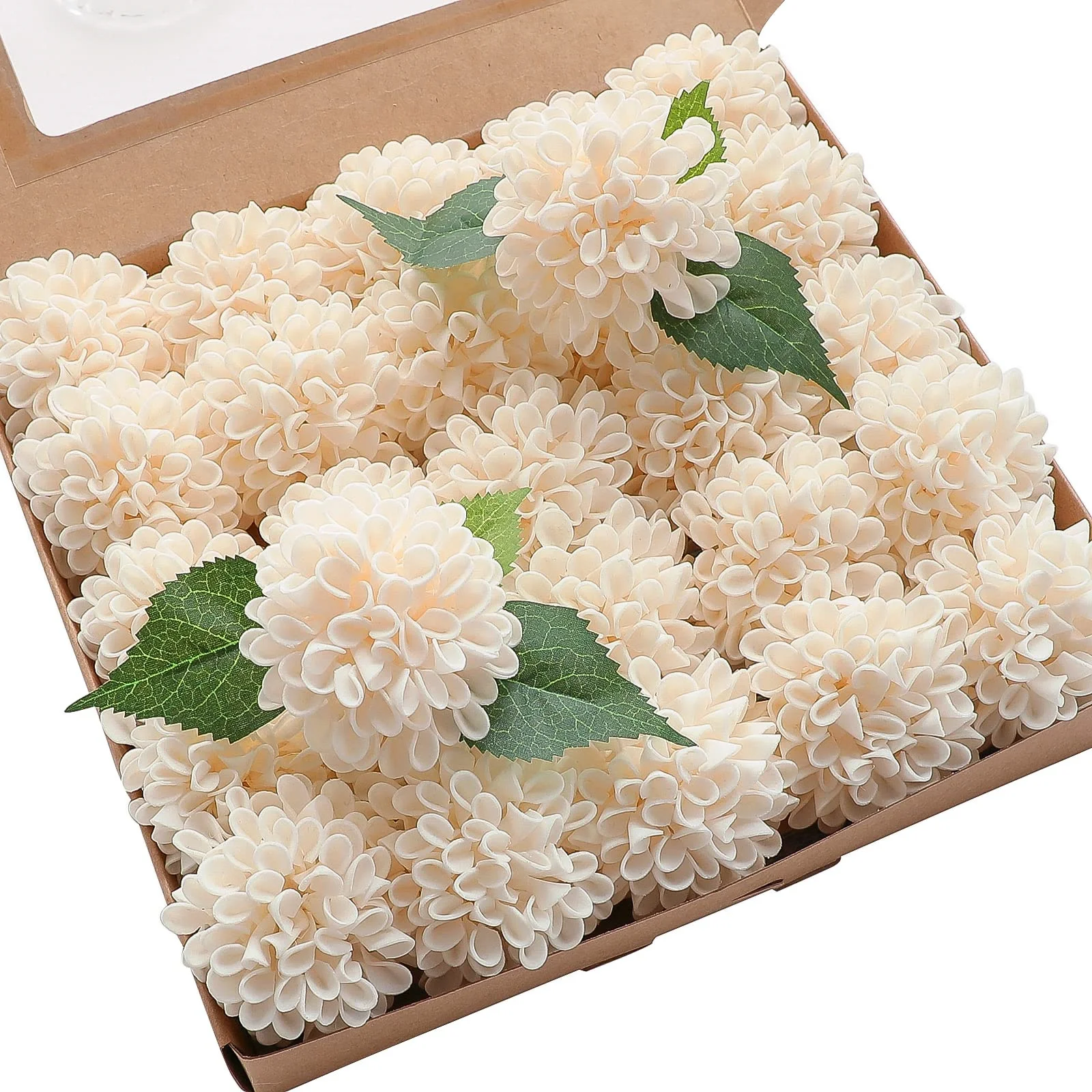 

​25pcs Artificial Dahlia Flowers w Stems Fake Roses Real Looking for Wedding Bouquets Bridal Shower Centerpieces Home Decor​