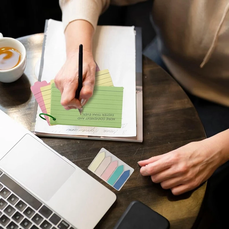 250 قطعة بطاقات الفهرس بطاقة فلاش مع 3X5 ، بطاقة ملونة مع بطاقات ملاحظة مؤشر مسطرة حلقة للمكتب والمدرسة