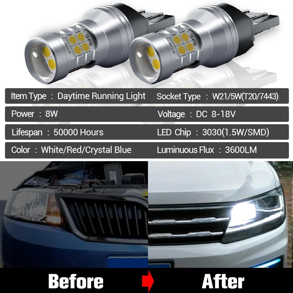 For Fiat Ducato Accessories 2014 2015 2016 2017 2018 2pcs LED Daytime Running Light DRL