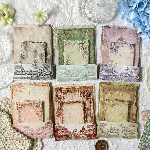 El viejo sueño del pasado serie Vintage flor frontera relieve paisaje Material papel creativo basura diario Collage papelería