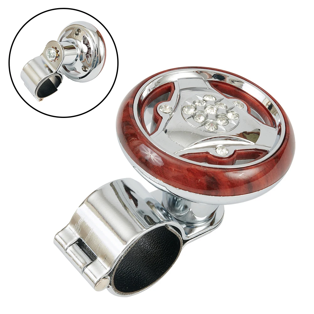 

1pc Silver Car Steering Wheel Booster Aid Power Handle Assister Spinner Knob Ball Zinc-based Alloy+environmental Protection ABS