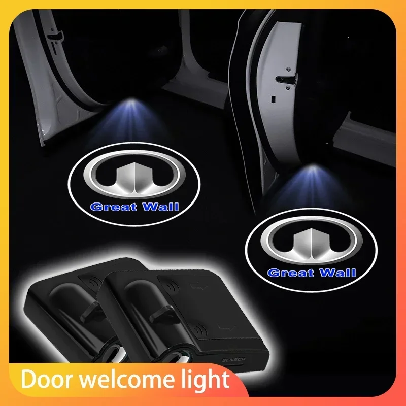 

Car Door Welcome Courtesy Shadow Projector Lamp LED HD Logo Light Cars Accessoriest For Great Wall C30 C50 C70 Ling Ao Trendy