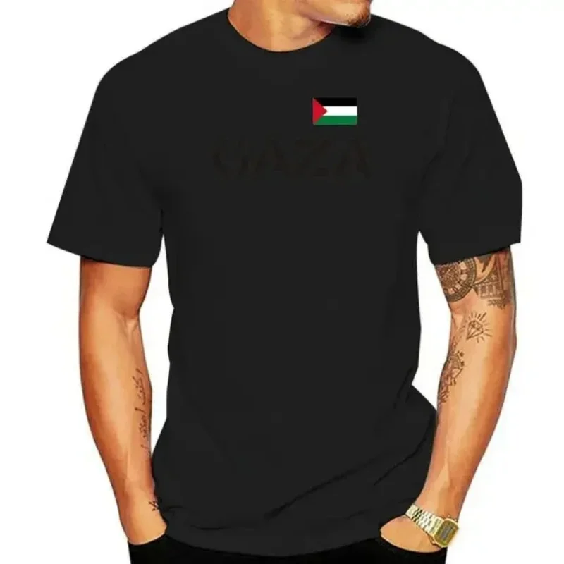 2024 Hot Sale Fashion Ladies T-Shirt - with Flag Print - White - S To 3 XL - Palestine Palestine Tee Shirt