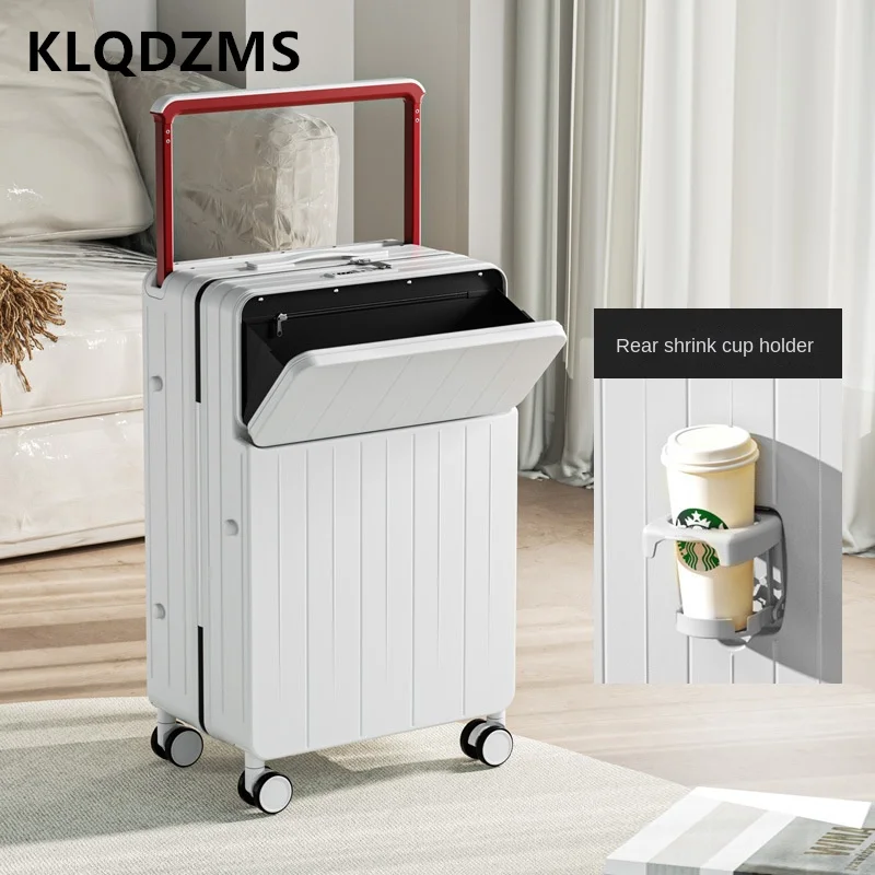 KLQDZMS Cabin Suitcase ABS+PC Front Opening Laptop Boarding Case 22\