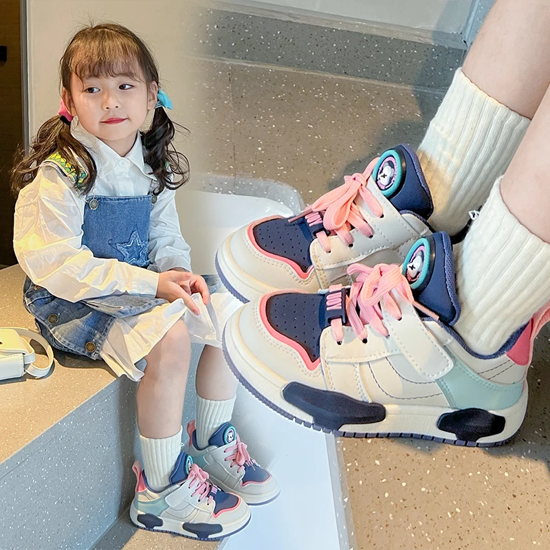 

2025 New Children's Spring Autumn Sports Shoes Boy's Casual Trend Board Shoes High Top Girl's Fashion Running Shoes Sneakers