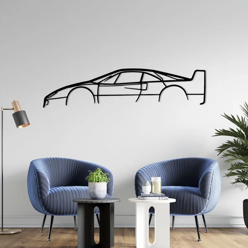 30cm Car Shaped Black Metal Iron Wall Hanging Crafts Wall Decoration Home Living Room Bedroom Home Decoration Accessories