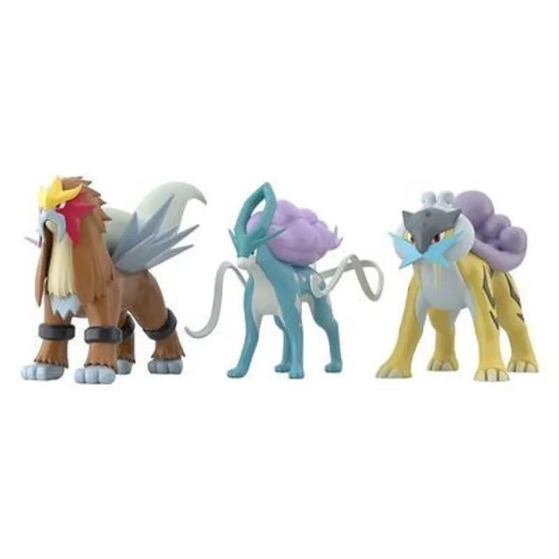 Bandai, edible play, Pokémon scale world figure model toy tabletop ornament, three dogs