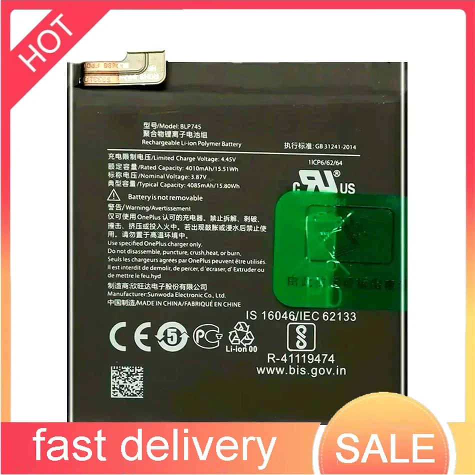 

BLP745 4085mAh Mobile Phone Battery For Oneplus 7T Pro Not For 7 OR 7T Long-Lasting