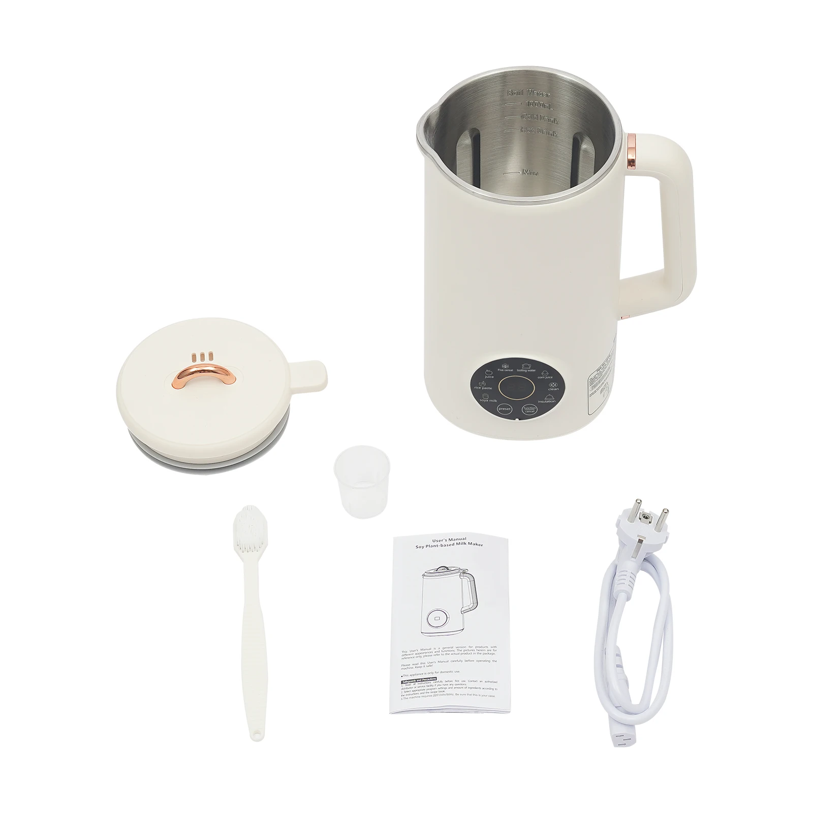 600 W Sojamilchmixer, heißer und kalter Sojamilchbereiter, Küche 1000 ml Sojamilchmaschine 30000 U/min mit 10 Klingen für 3-5 Personen – Detail 5