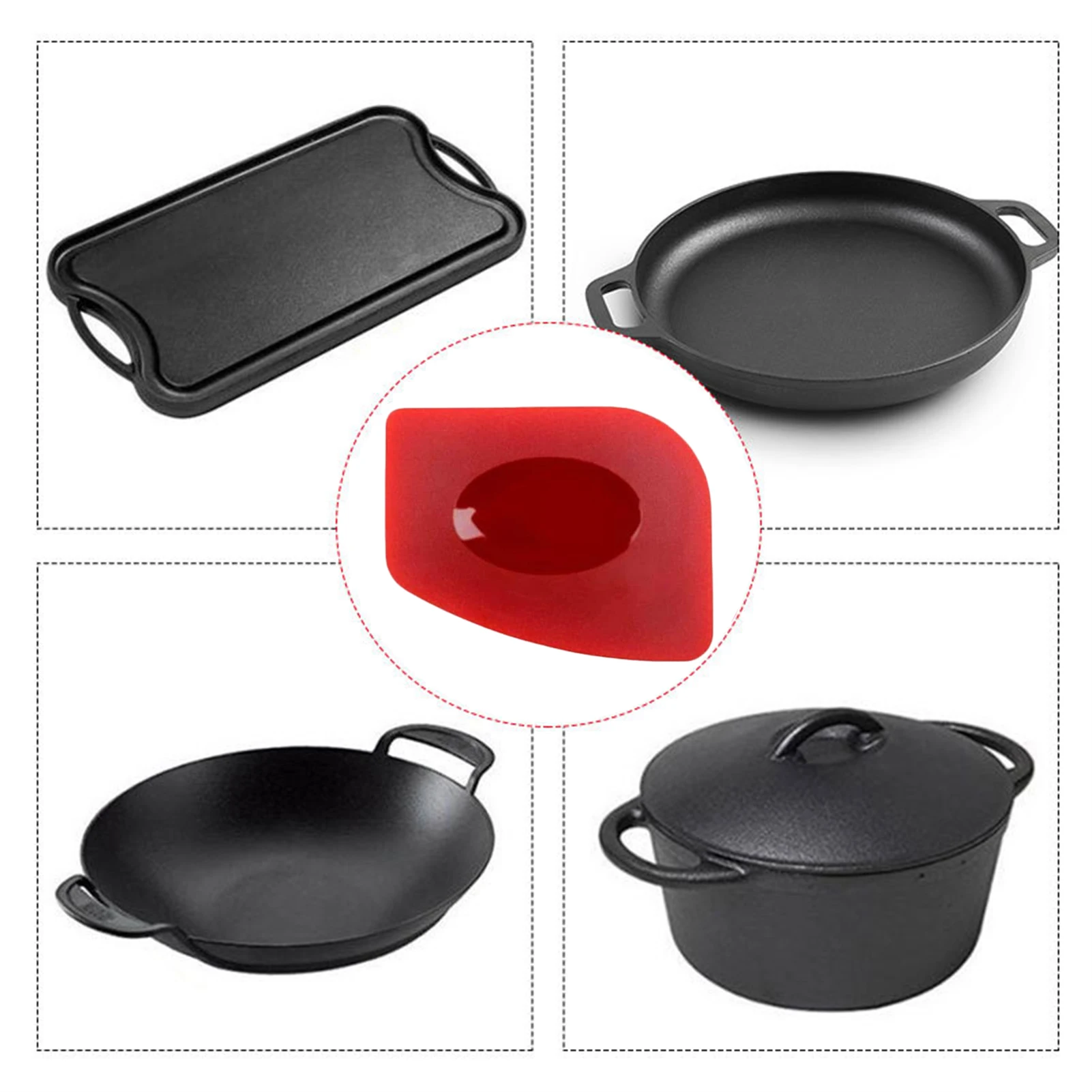 2pcs Grill Pan Scrapers Cast Iron Skillets Frying Pan Cleaners Zigzag Cookware Grill Pan Oil Dirt Cleaner Scraper Cleaning Tools