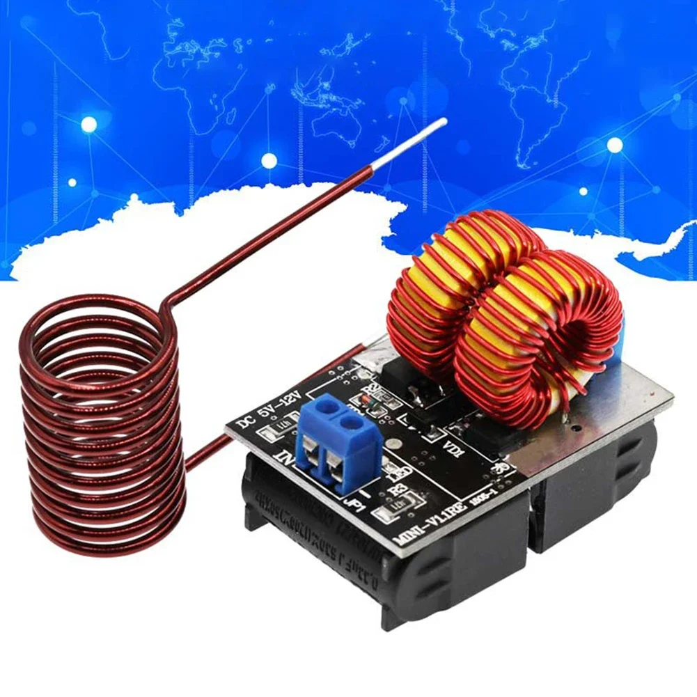 DC 5-12V 120W Mini ZVS Induction Heating Board Flyback Driver Heater DIY Cooker+Ignition Coil High Frequency Power Supply Module