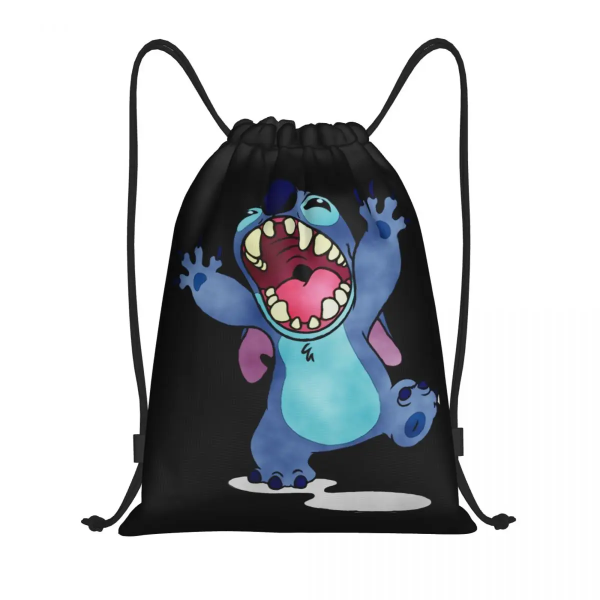 Custom Stitch Leeuw Trekkoord Tas Vrouwen Heren Draagbare Sportschool Sport Sackpack Anime Cartoon Shopping Rugzakken