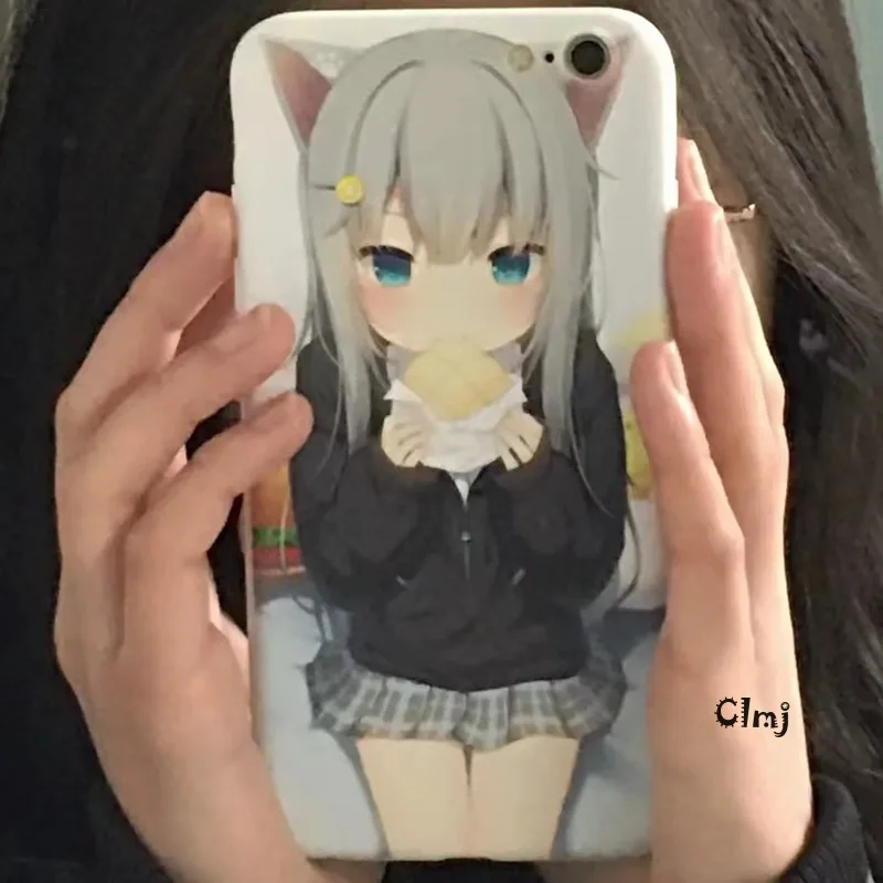 Clmj Cute Anime Girl Phone Case For iPhone 11 Pro 13 12 Mini 14 15 Plus XR X XS Max 7 8 Se 2020 Silicone Phone Cover iPhone Case