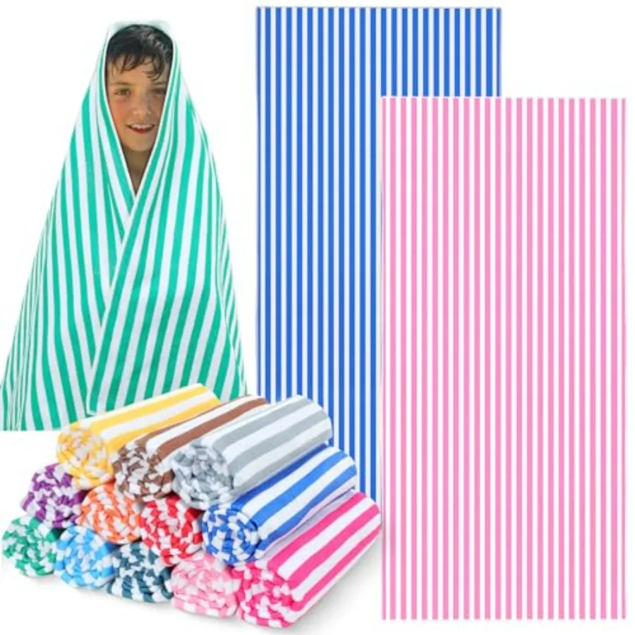 

Beach and pool use, microfiber, 12 colors, highly absorbent and quick-dry