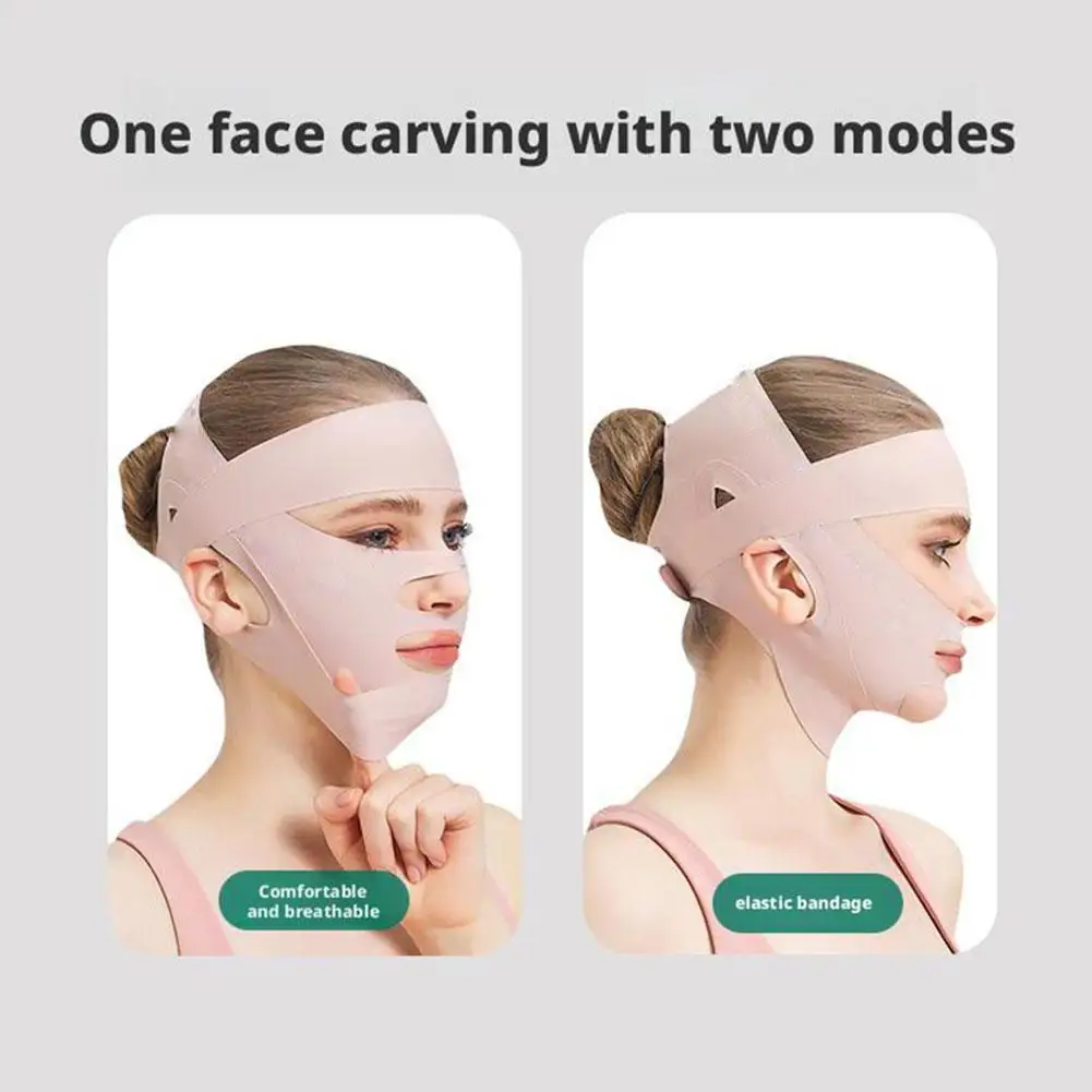 Masker Pembentuk Wanita Pengangkat Wajah Rahang Bawah V-face Garis Perban Operasi Ukiran Penutup Kepala Sedot Lemak Facelift Menarik Kulit
