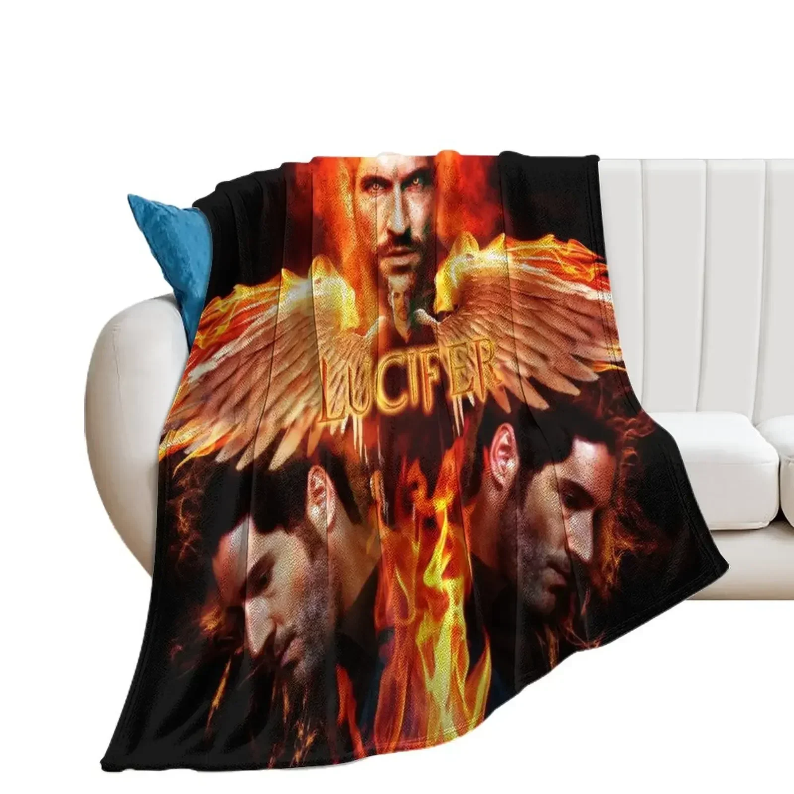 Lucifer Fire Wings Throw Blanket Giant Sofa Flannel Sofa Quilt Blankets