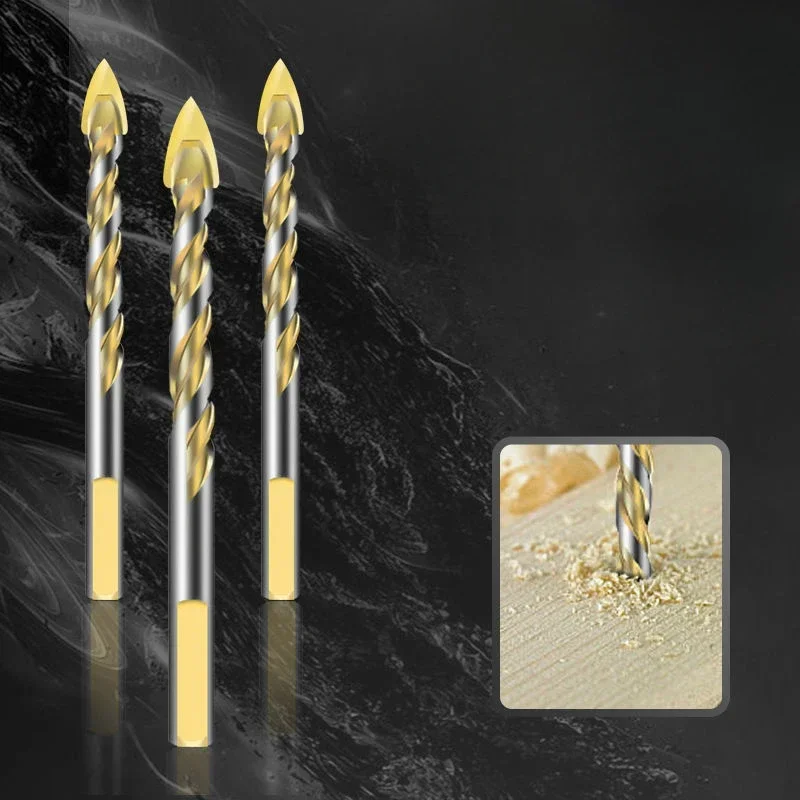 Tile Drilling Drill Bit Glass Cement Concrete Metal Marble Special High Hardness Four-Edged Alloy Drill Bit Dry Drilling 5-12mm