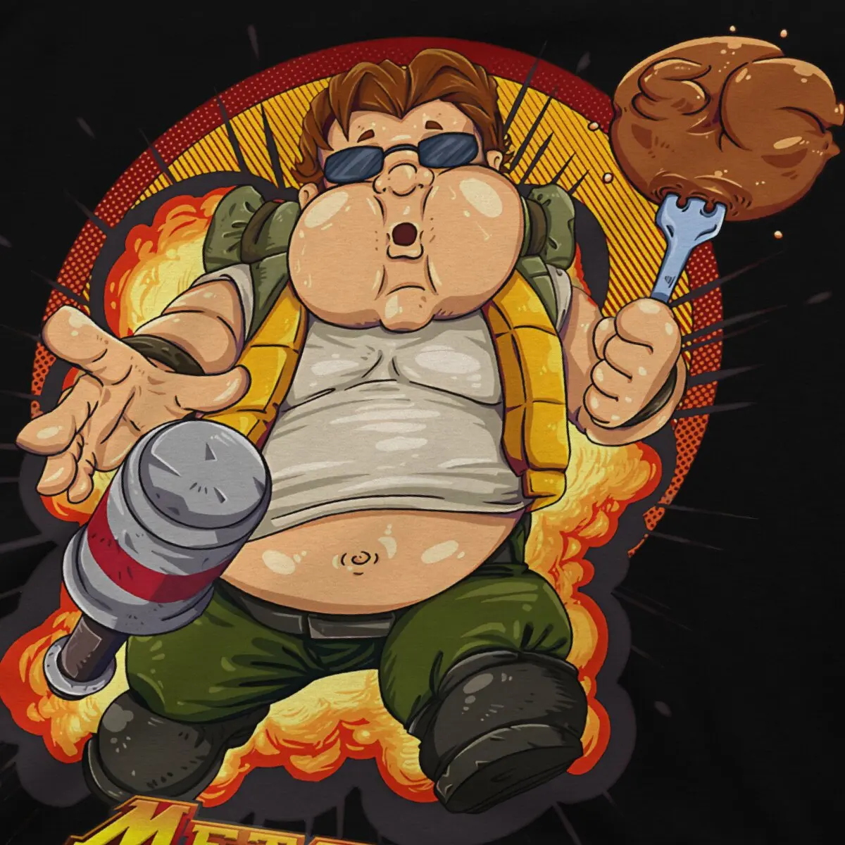 Metal Slug Game Food Tshirt Homme Men\'s Clothes Polyester T Shirt For Men