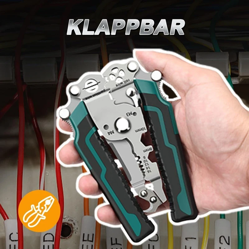 ABDJ-18 In 1 เครื่องปอกสายไฟแบบพับได้, เครื่องมือปอกสายไฟแบบพับได้มัลติฟังก์ชั่น, เครื่องปอกสายไฟอัตโนมัติและเครื่องตัด