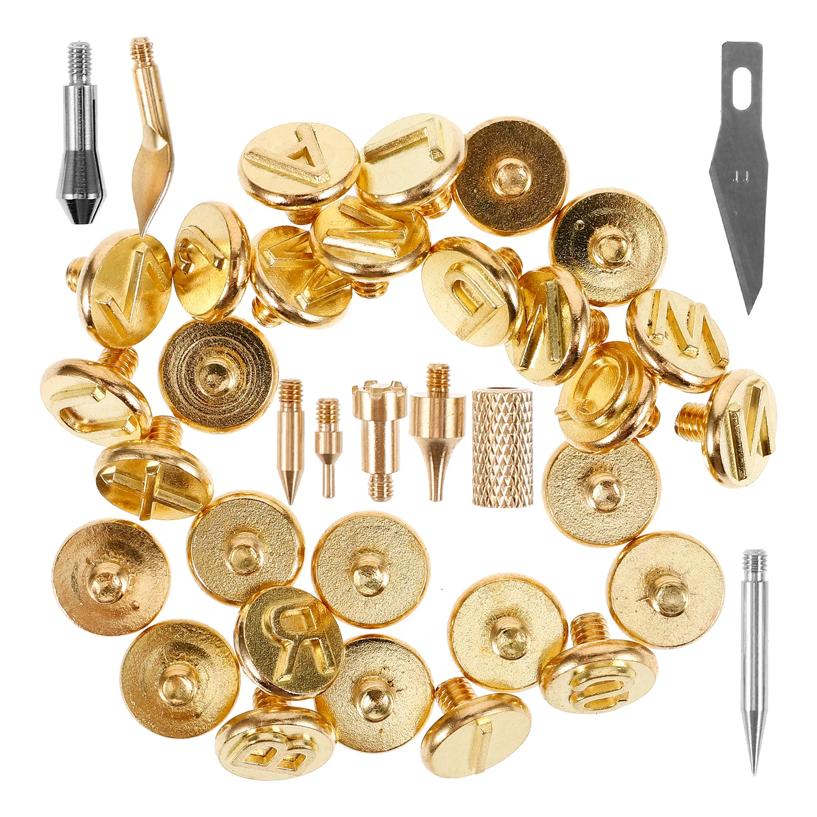 

1Set Wood Burning Tips Set Alphabet Iron Burning Pen Tips DIY Pyrography Carving Transfer Head Letter Embossing Tool