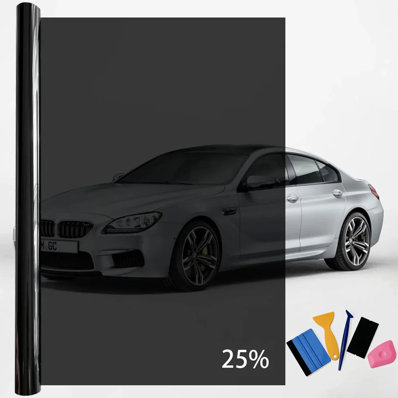 Auto-Fensterfolie 50x500cm 1-70% VLT Sichtschutz Vinyl Sonnenschutz Hitze-UV-Blocker Autoglas-Folie + DIY Werkzeugset – Detail 12