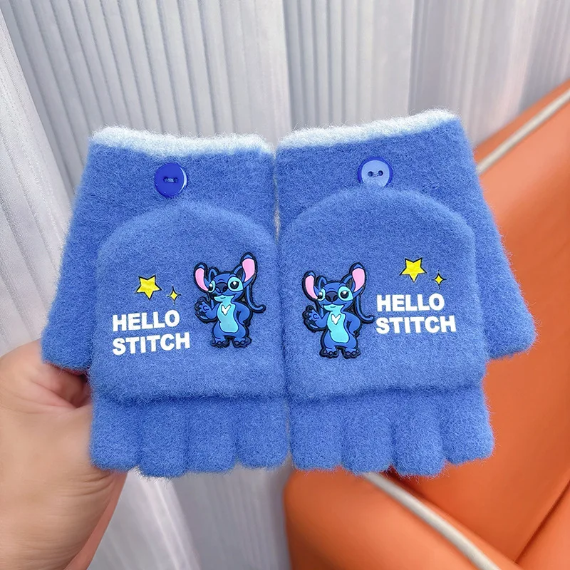 Cute Stitch Kids's Gloves Winter Warm Cartoon Stretch Knit Mittens Touch Screen Girl Boy Glove 5-8 Years kids Birthday Gifts - Image 2