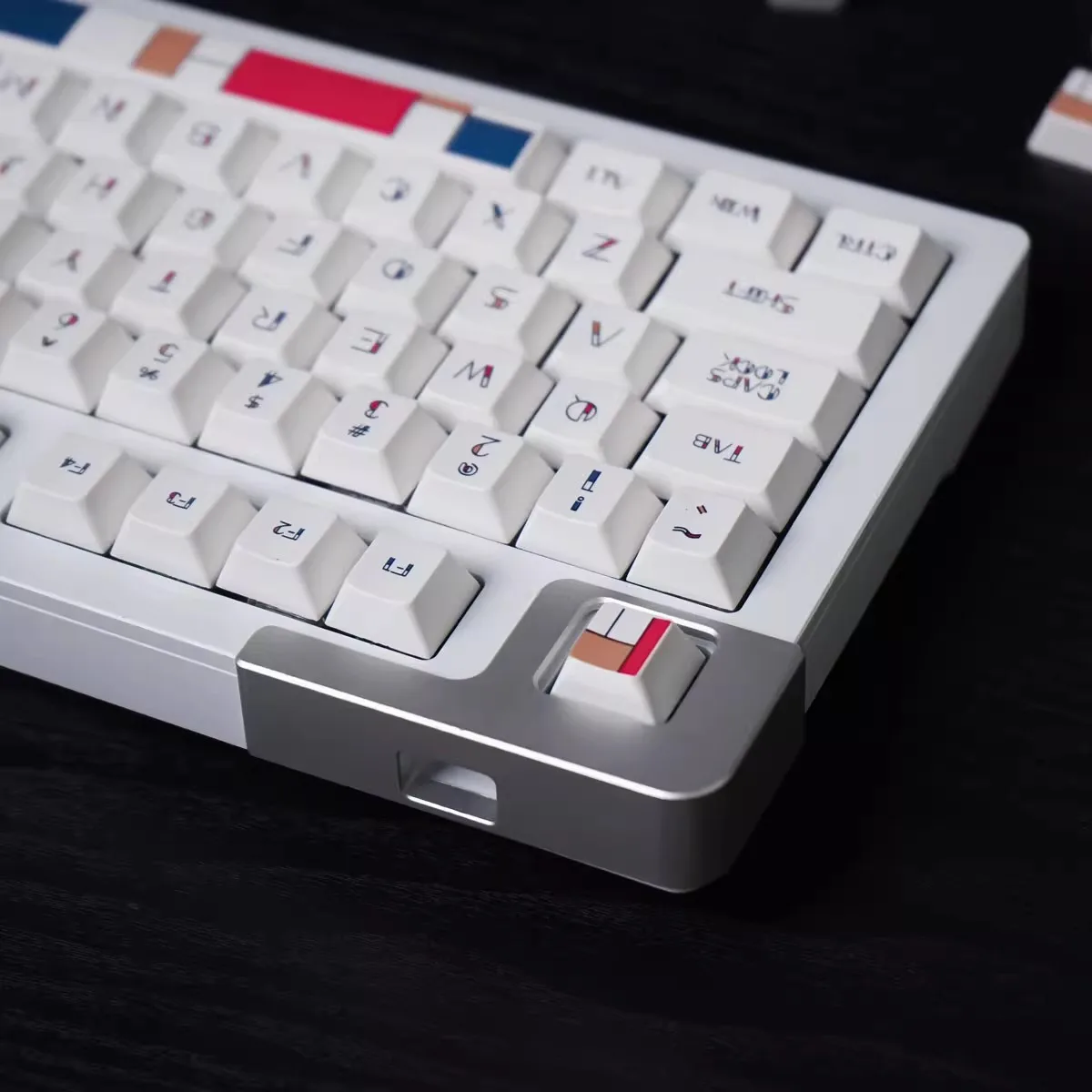 142 Keys/set GMK Mondrian Keycaps PBT Dye Sublimation Key Caps Cherry Profile White Lightproof Keycap For 61/65/75/84/87/96/980