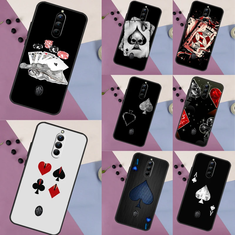 Ace of Spades Poker Case For Nubia Red Magic 9 Pro 8 Pro 8S Pro Plus Red Magic 6 7 6S 7S Pro 5G 5S 6R Cover