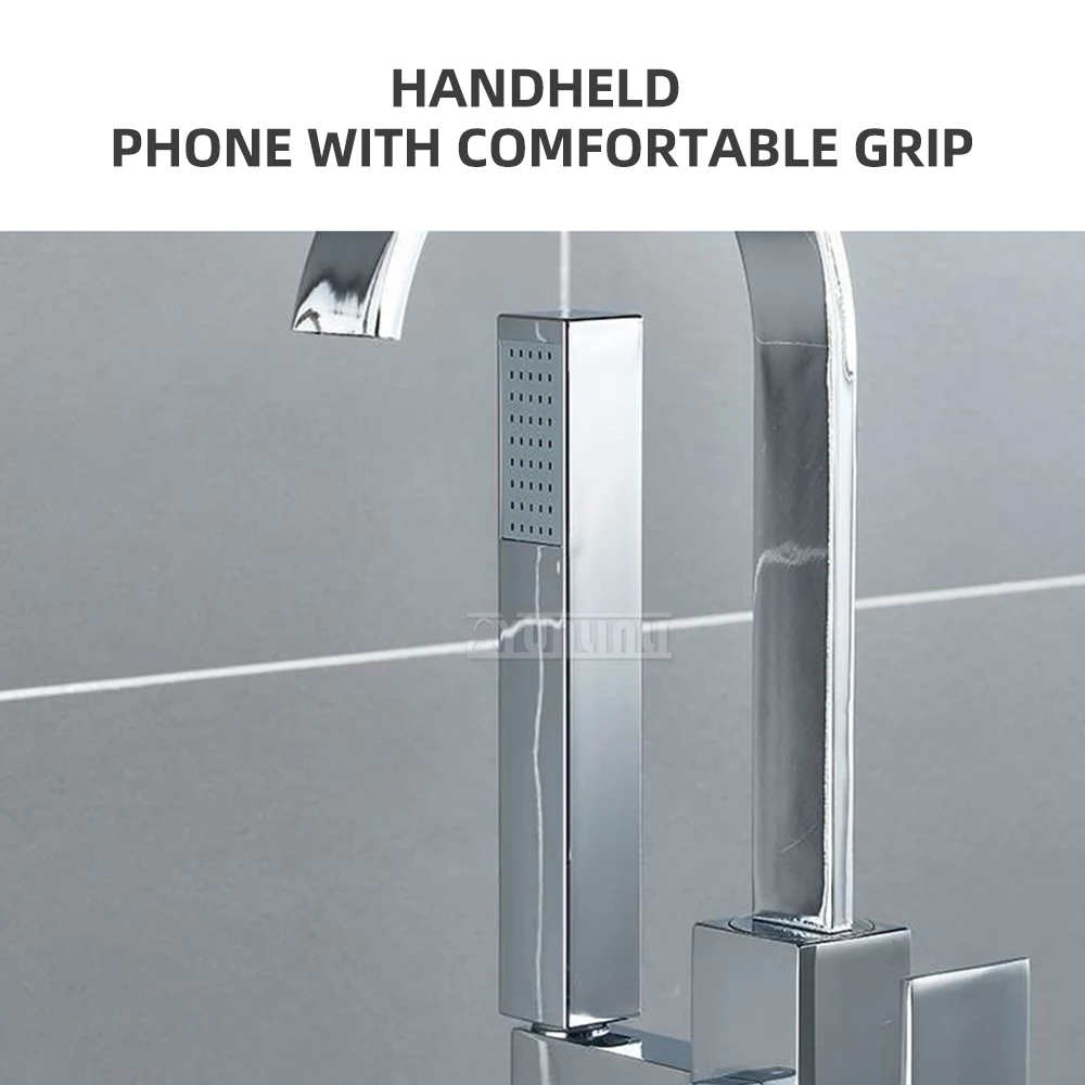 2026 صنبور حوض استحمام قائم على الأرض على الطراز الأوروبي لفندق المنزل عمود حمام نحاسي صنابير ساخنة وباردة