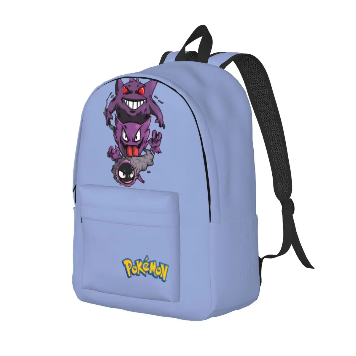 Gift Evolution Ghost Shadow Zipper Closure Backpack Pokemon Solid Students Laptop Bag Outdoor