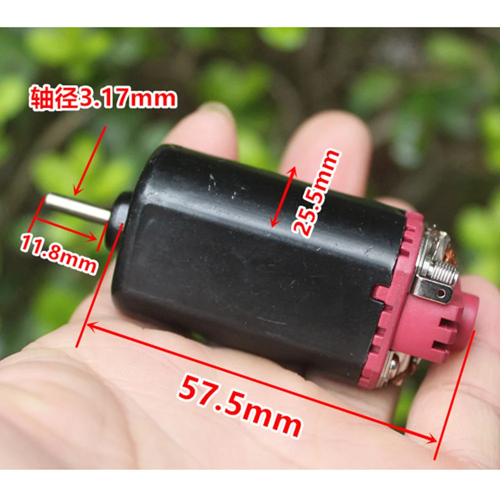 FK-480 تيار مستمر 6 فولت ~ 12 فولت 7.4 فولت عالية السرعة 22500 دورة في الدقيقة تعويض الكربون فرشاة المحرك 57.5 مللي متر محرك كهربائي صغير طويل العمر رمح l11.8mm طويلة